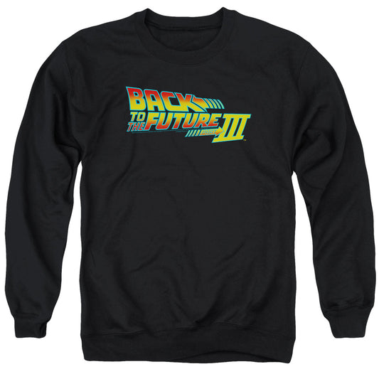 Back To The Future III Logo Mens Crewneck Sweatshirt Black
