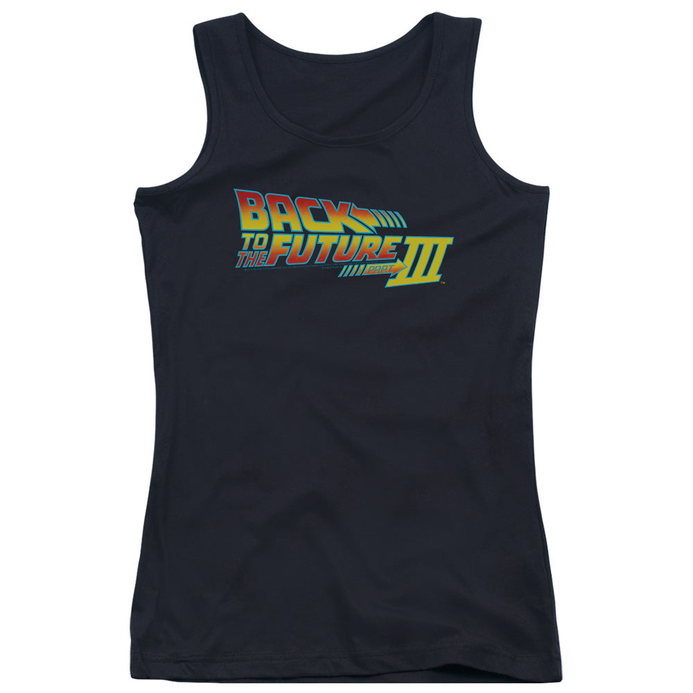 Back To The Future III Logo Womens Tank Top Shirt Black