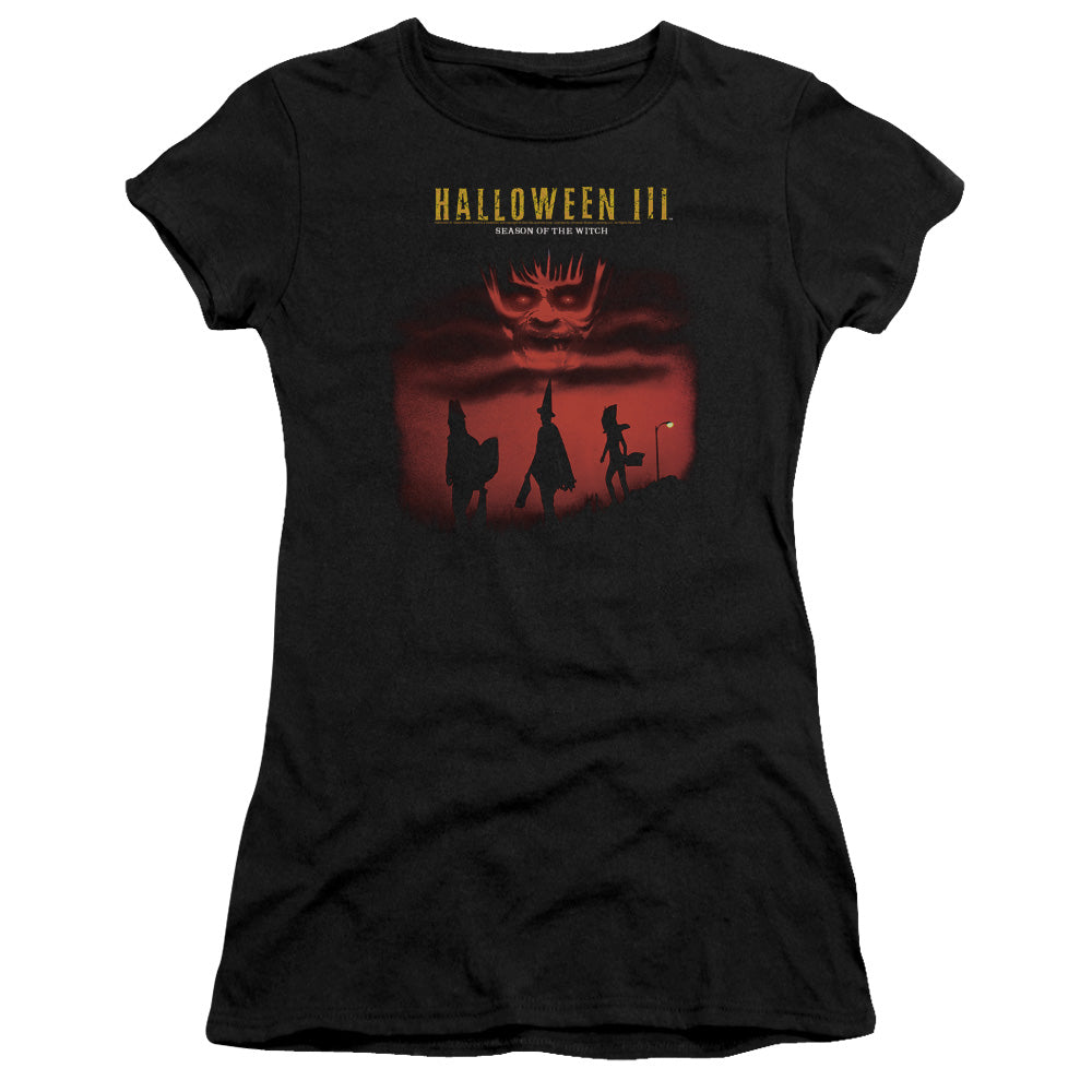 Halloween III Season Of The Witch Junior Sheer Cap Sleeve Womens T Shirt Black