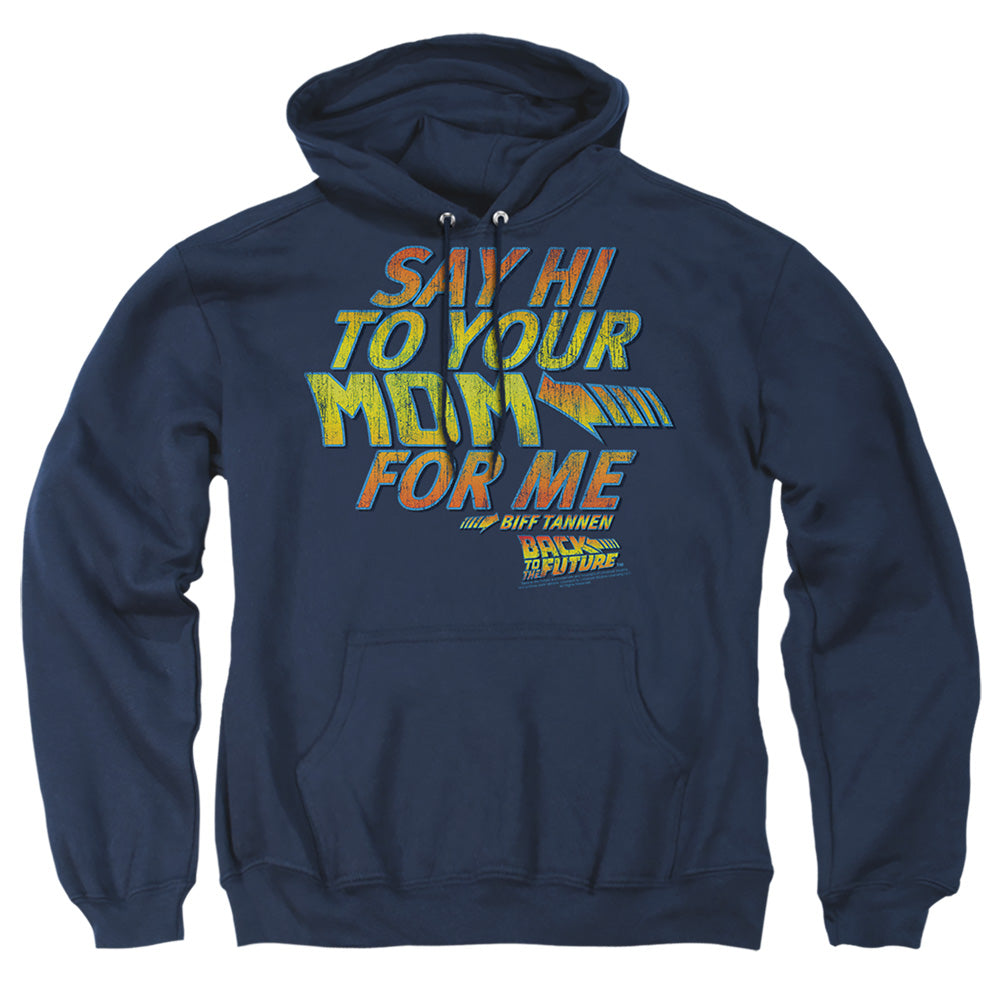 Back To The Future Say Hi Mens Hoodie Navy