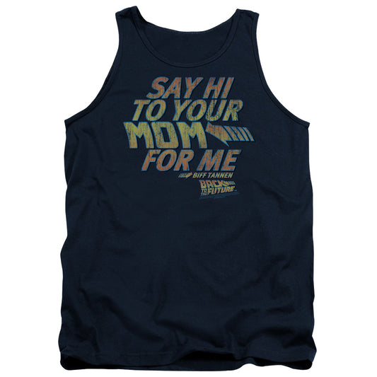 Back To The Future Say Hi Mens Tank Top Shirt Navy Blue