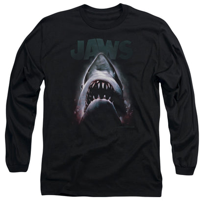 Jaws Terror In The Deep Mens Long Sleeve Shirt Black