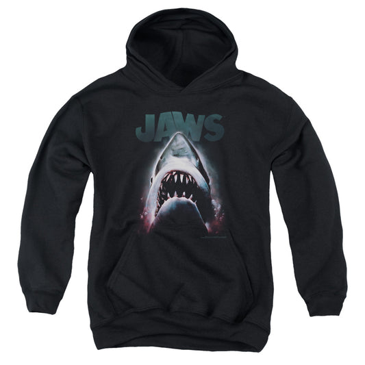 Jaws Terror In The Deep Kids Youth Hoodie Black