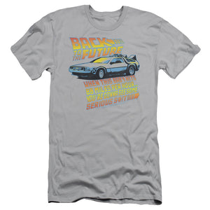 Back To The Future 88 MPH Slim Fit Mens T Shirt Silver