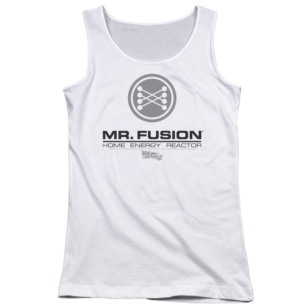 Back To The Future II Mr. Fusion Logo Womens Tank Top Shirt White
