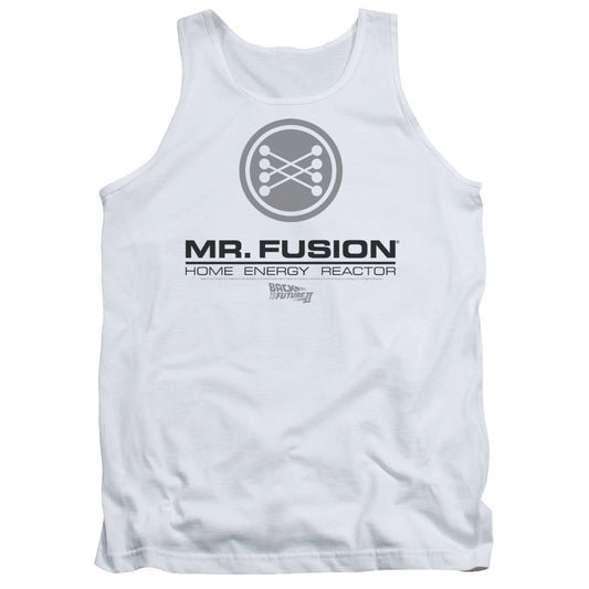 Back To The Future II Mr. Fusion Logo Mens Tank Top Shirt White