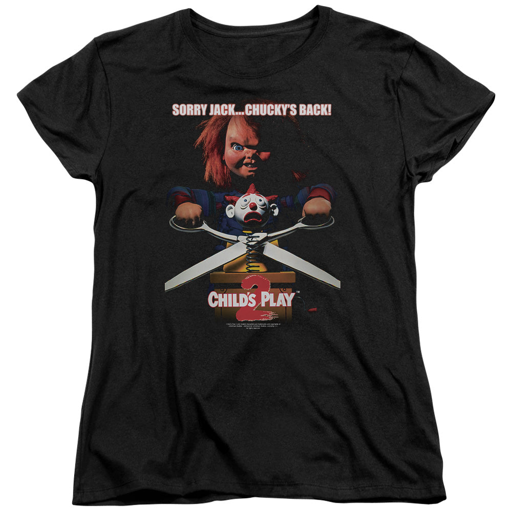 Childs Play 2 Chuckys Back Womens T Shirt Black