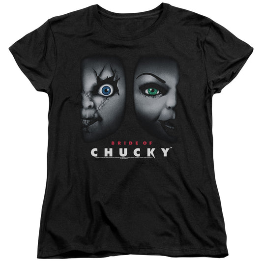 Bride Of Chucky Happy Couple Womens T Shirt Black
