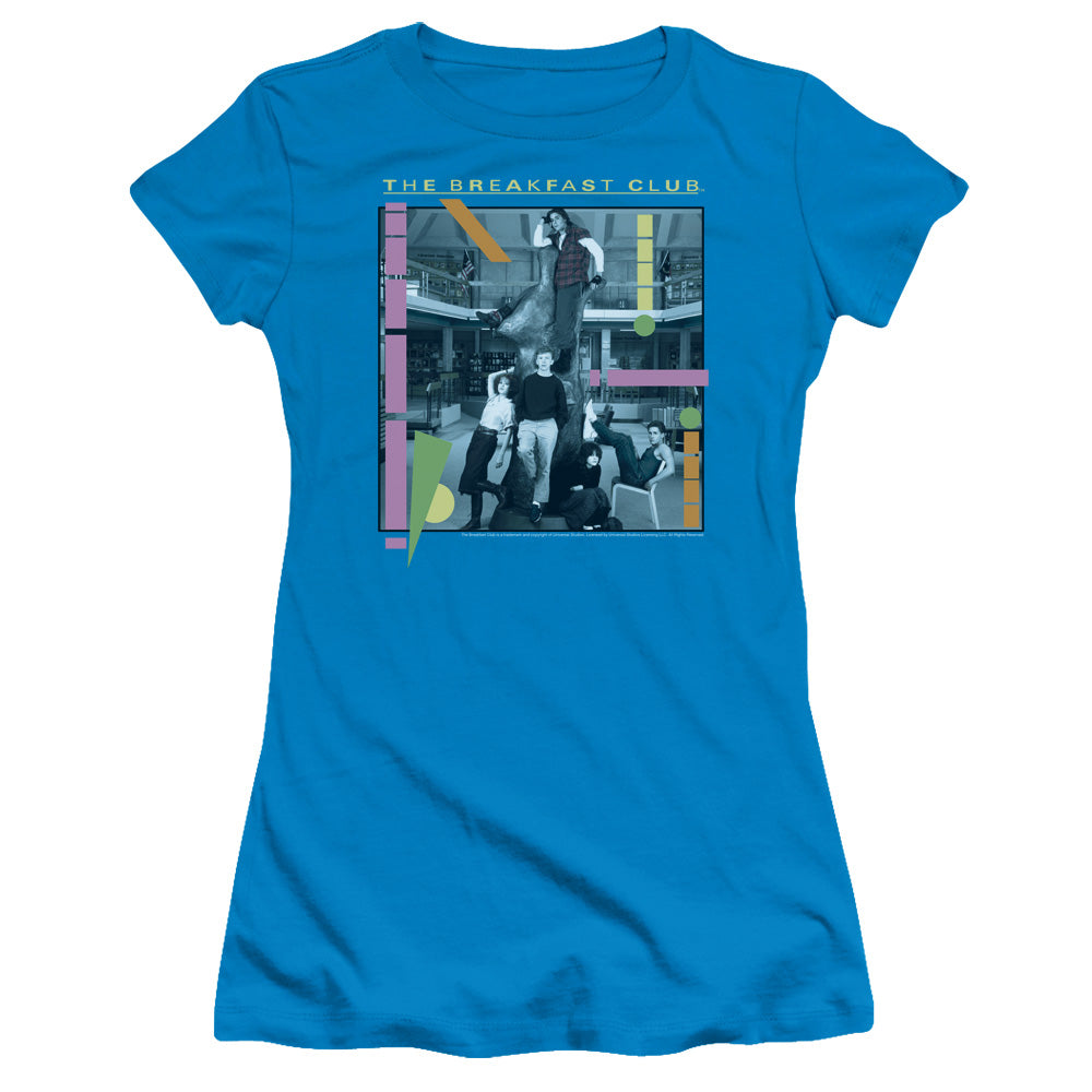 Breakfast Club Tree Junior Sheer Cap Sleeve Womens T Shirt Turquoise