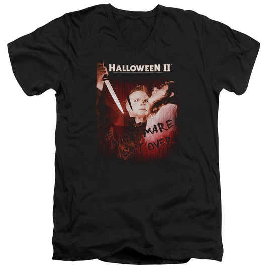 Halloween II Nightmare Mens Slim Fit V-Neck T Shirt Black