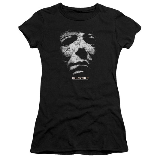 Halloween II Mask Junior Sheer Cap Sleeve Womens T Shirt Black