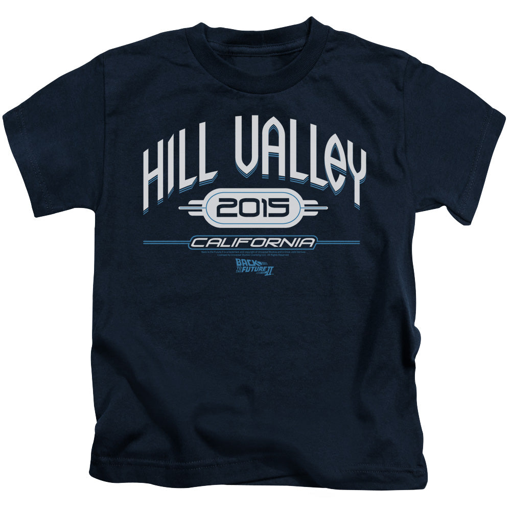 Back To The Future II Hill Valley 2015 Juvenile Kids Youth T Shirt Navy Blue