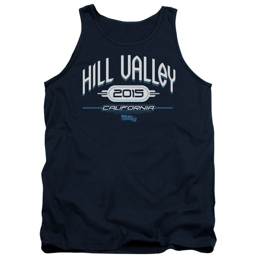 Back To The Future II Hill Valley 2015 Mens Tank Top Shirt Navy Blue