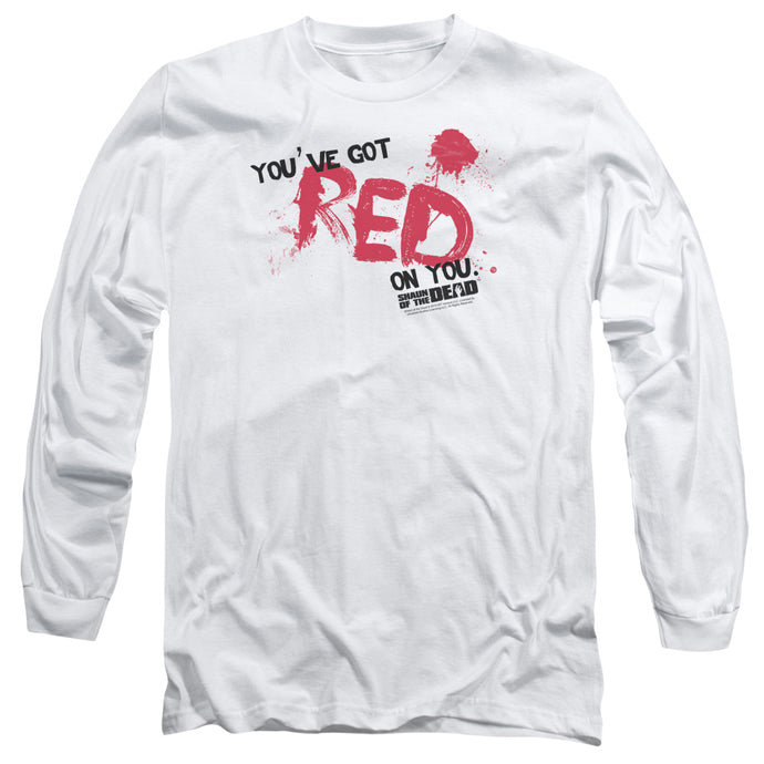 Shaun Of The Dead Red On You Mens Long Sleeve Shirt White
