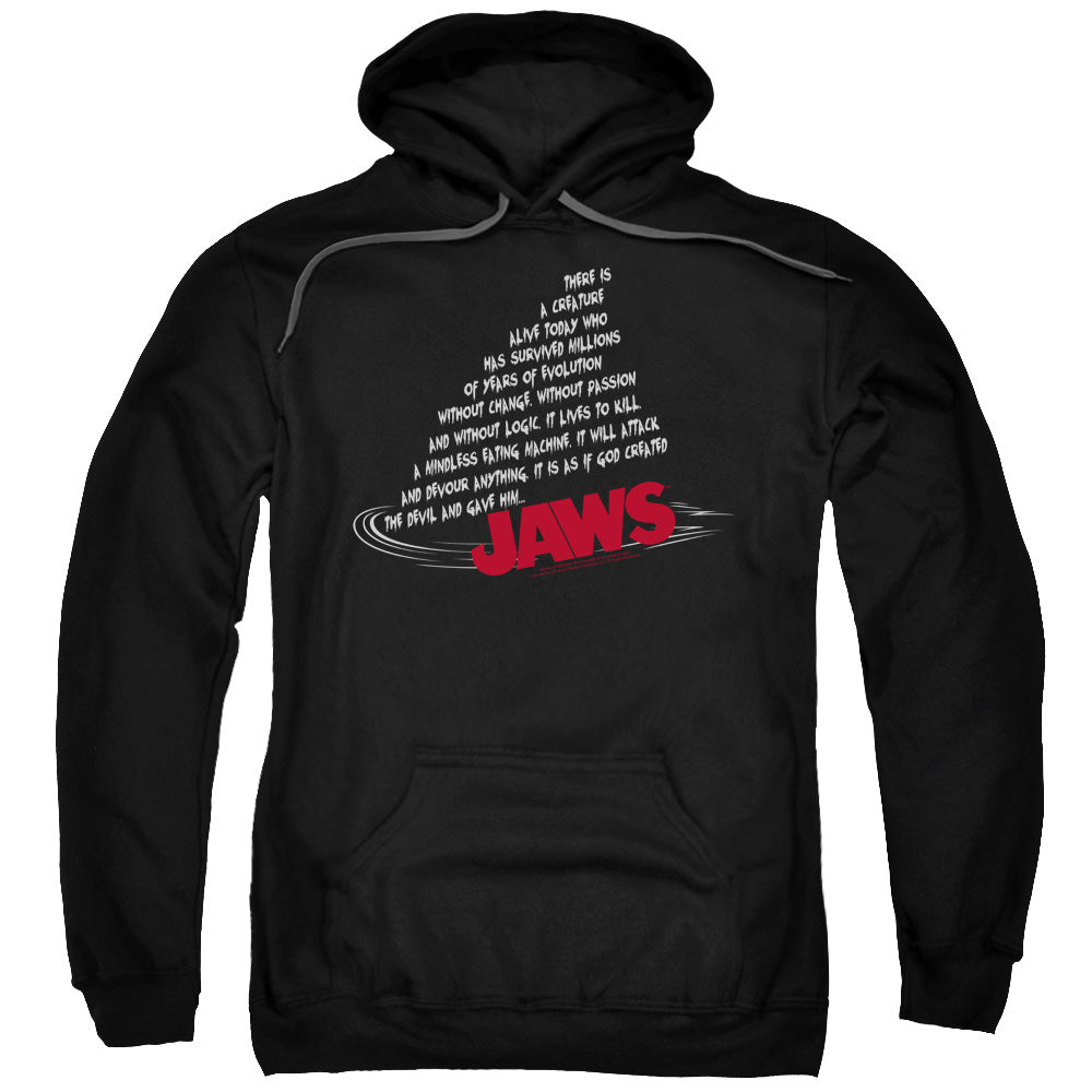 Jaws Dorsal Text Mens Hoodie Black