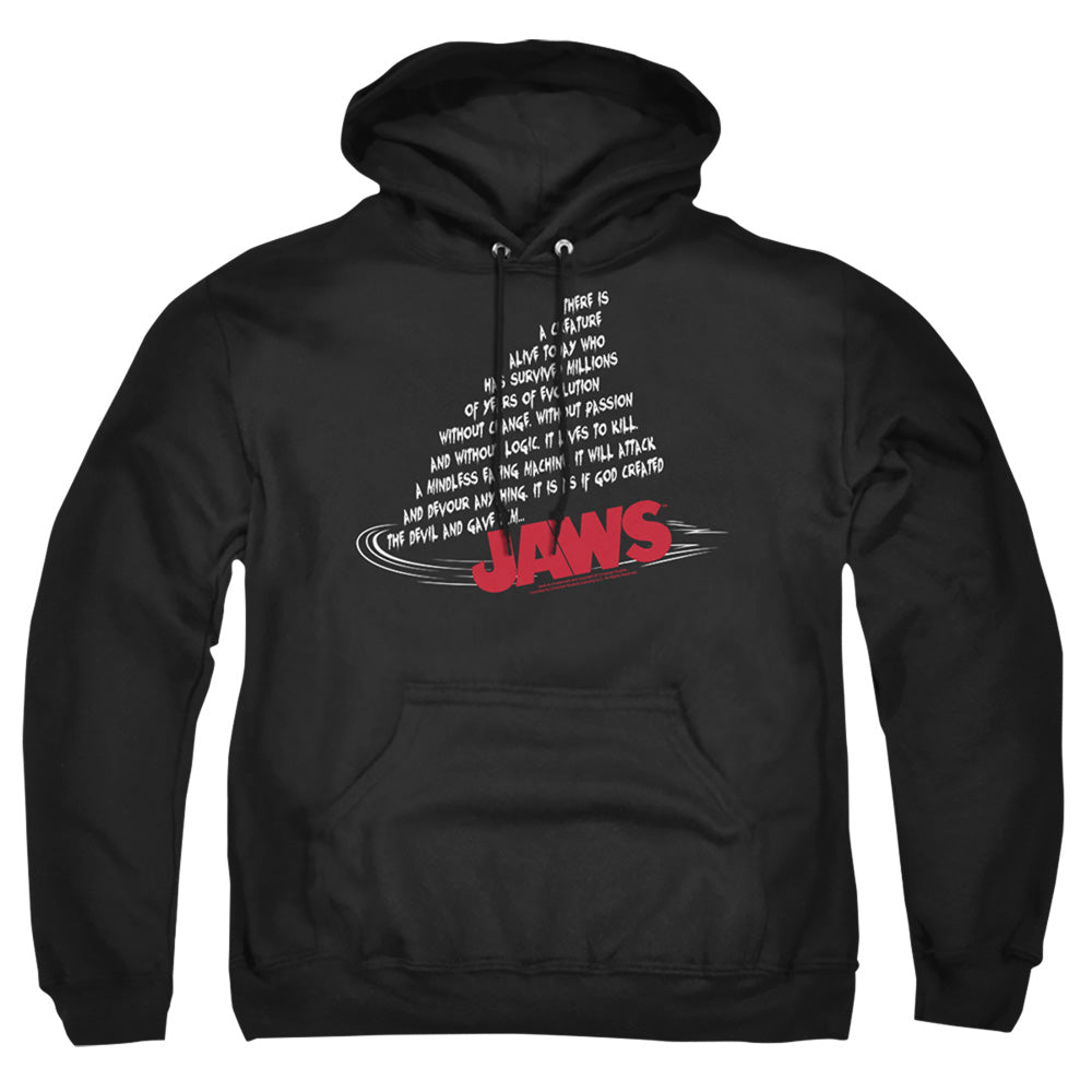 Jaws Dorsal Text Mens Hoodie Black
