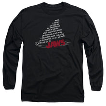 Load image into Gallery viewer, Jaws Dorsal Text Mens Long Sleeve Shirt Black