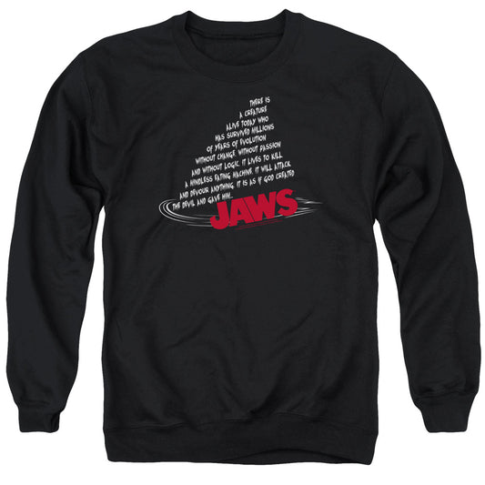 Jaws Dorsal Text Mens Crewneck Sweatshirt Black