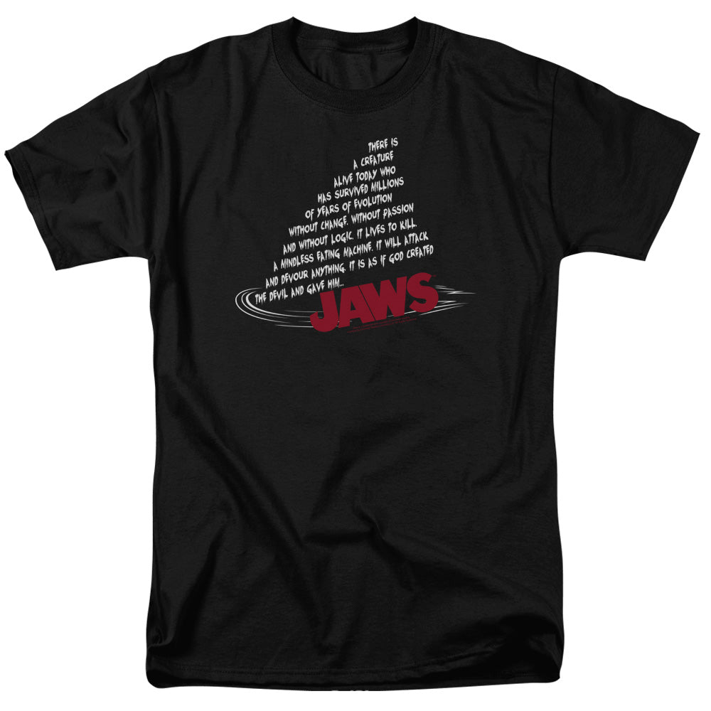 Jaws Dorsal Text Mens T Shirt Black