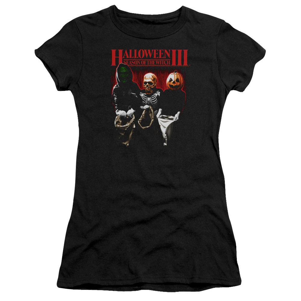 Halloween III Trick Or Treat Junior Sheer Cap Sleeve Womens T Shirt Black