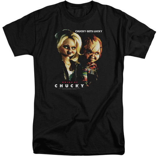 Bride Of Chucky Chucky Gets Lucky Mens Tall T Shirt Black Black Officially Licensed