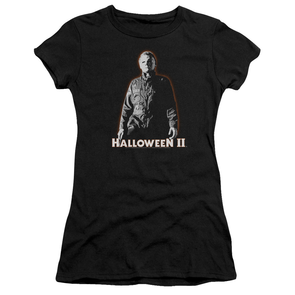 Halloween II Michael Myers Junior Sheer Cap Sleeve Womens T Shirt Black