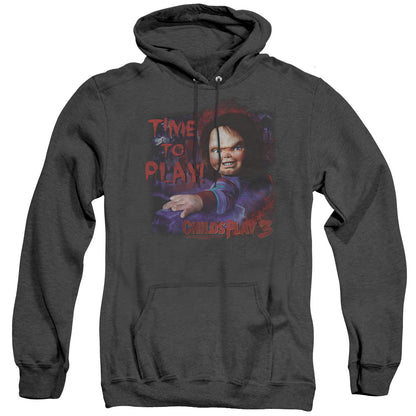 Childs Play 3 Time To Play Mens Heather Hoodie Black Black Officially Licensed