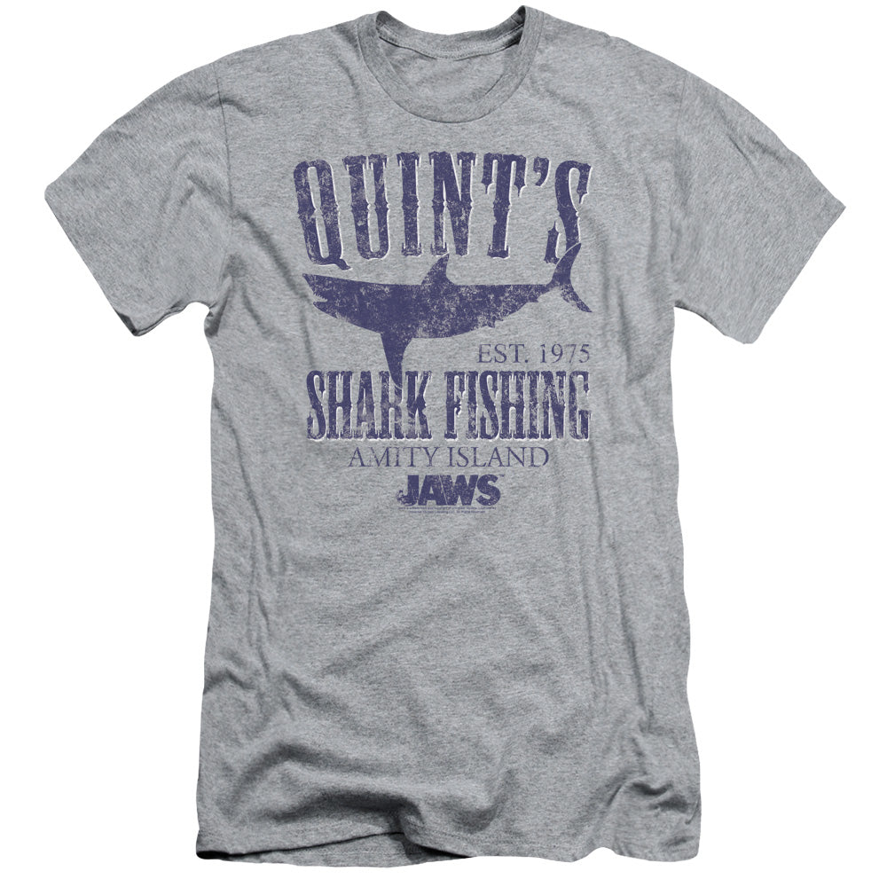 Jaws Quints Slim Fit Mens T Shirt Athletic Heather