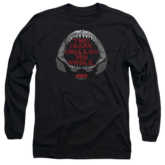 Jaws This Shark Mens Long Sleeve Shirt Black