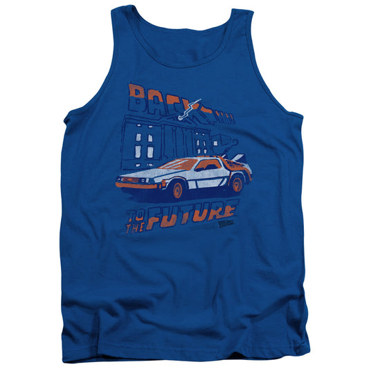 Back To The Future Lightning Strikes Mens Tank Top Shirt Royal Blue