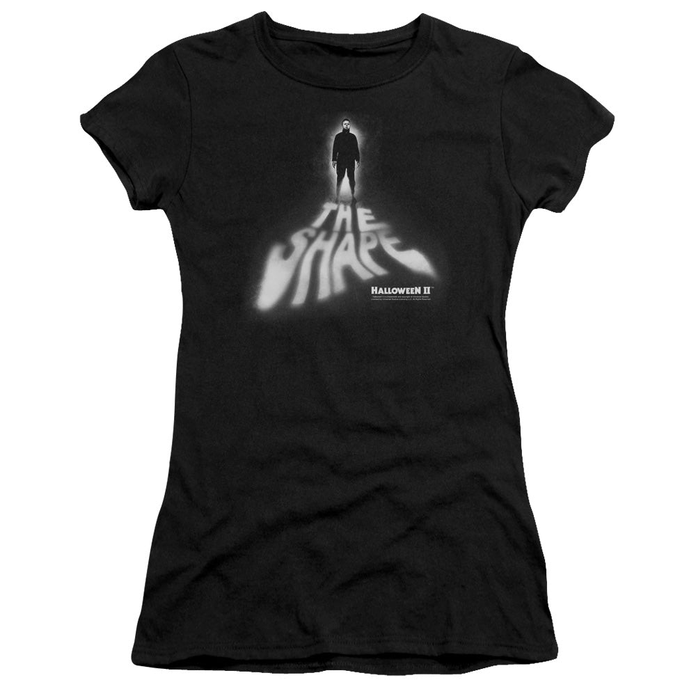 Halloween II The Shape Junior Sheer Cap Sleeve Womens T Shirt Black