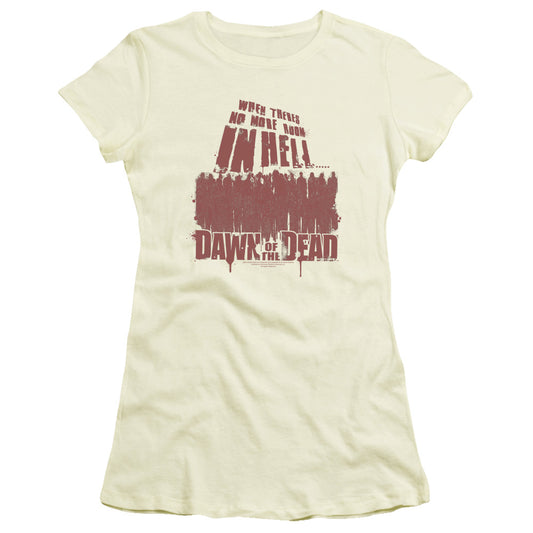 Dawn Of The Dead No More Room Junior Sheer Cap Sleeve Womens T Shirt Cream