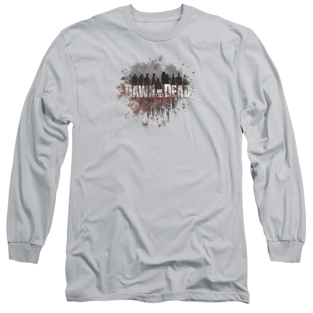 Dawn Of The Dead Creeping Shadows Mens Long Sleeve Shirt Silver