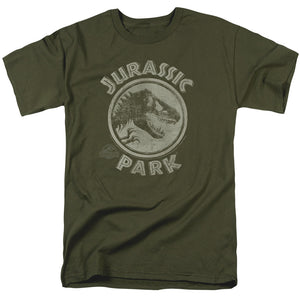 Jurassic Park JP Stamp Mens T Shirt Military Green