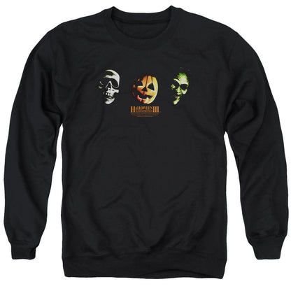 Halloween III Three Masks Mens Crewneck Sweatshirt Black