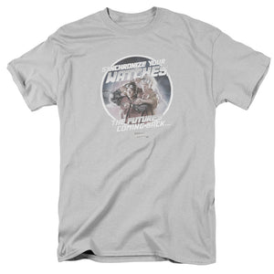 Back To The Future II Synchronize Watches Mens T Shirt Silver