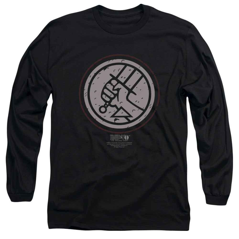 Hellboy II Mignola Style Logomens Long Sleeve Shirt Black