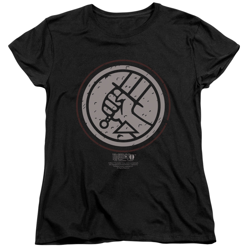 Hellboy II Mignola Style Logo Womens T Shirt Black