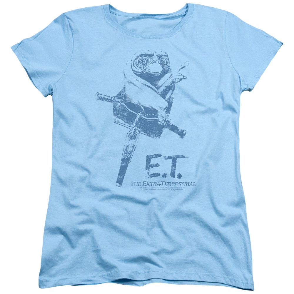 ET the Extra Terrestrial Bike Womens T Shirt Light Blue