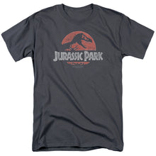 Load image into Gallery viewer, Jurassic Park Faded Logo Mens T Shirt Charcoal