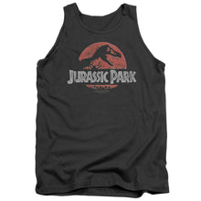 Load image into Gallery viewer, Jurassic Park Faded Logo Mens Tank Top Shirt Charcoal