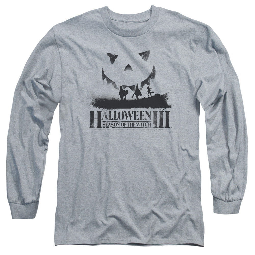 Halloween III Silhouette Mens Long Sleeve Shirt Athletic Heather