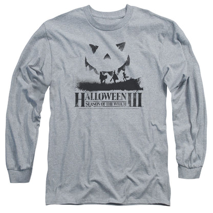 Halloween III Silhouette Mens Long Sleeve Shirt Athletic Heather