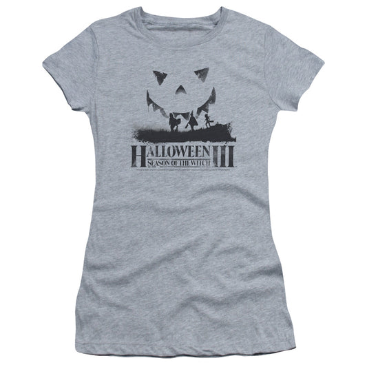 Halloween III Silhouette Junior Sheer Cap Sleeve Womens T Shirt Athletic Heather