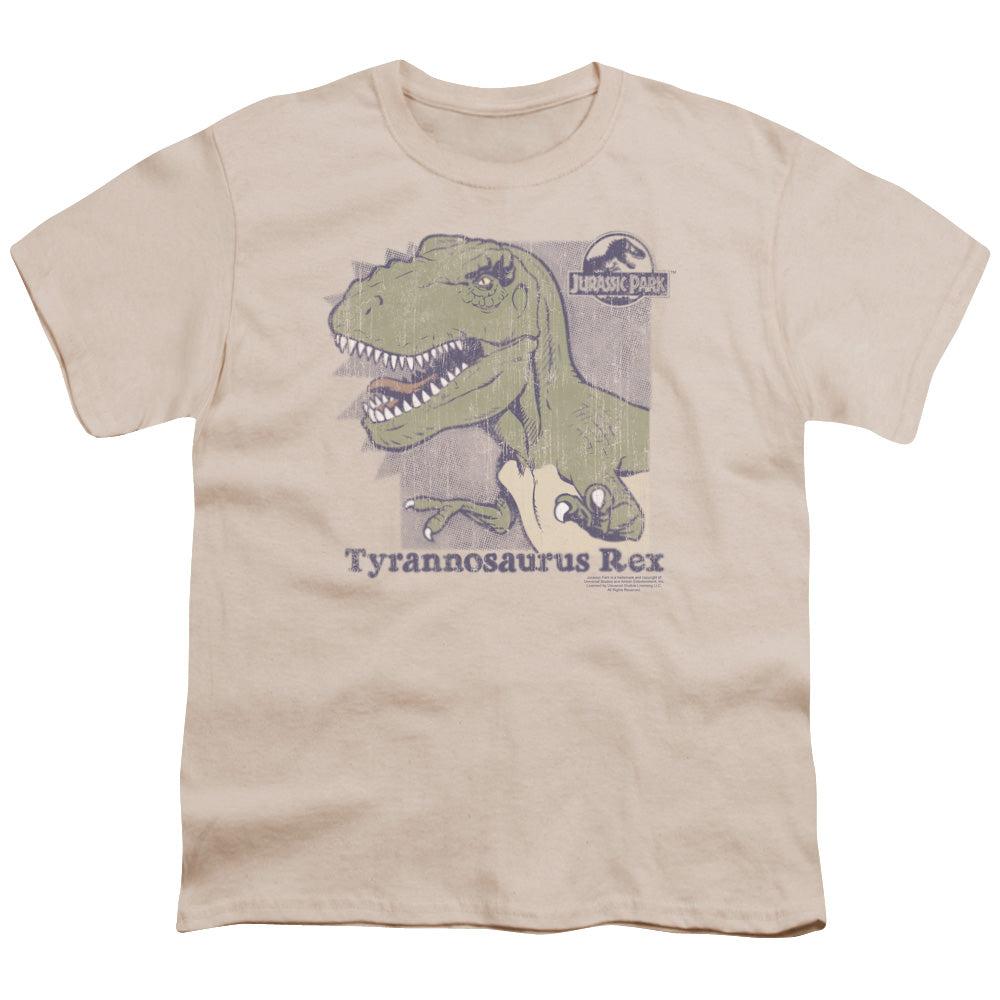 Jurassic Park Retro Rex Kids Youth T Shirt Cream