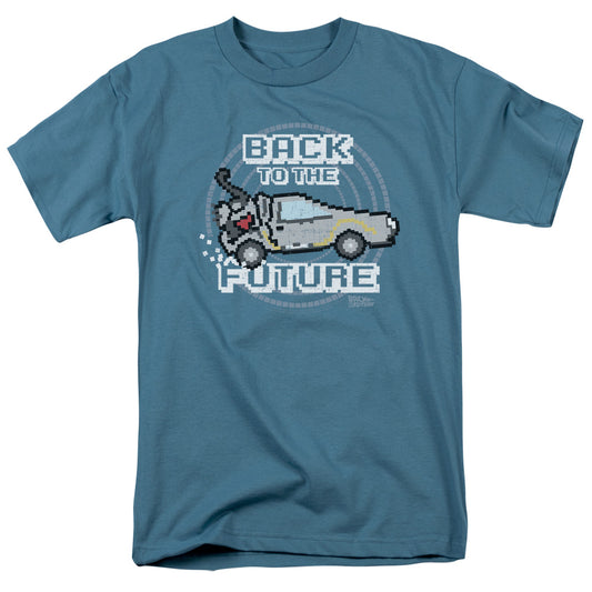 Back To The Future 8 Bit Future Mens T Shirt Slate