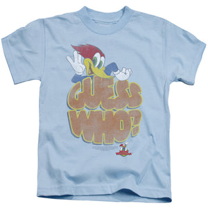 Woody Woodpecker Guess Who Juvenile Kids Youth T Shirt Light Blue