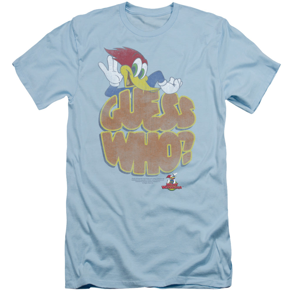 Woody Woodpecker Guess Who Slim Fit Mens T Shirt Light Blue