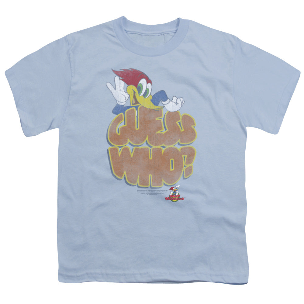 Woody Woodpecker Guess Who Kids Youth T Shirt Light Blue