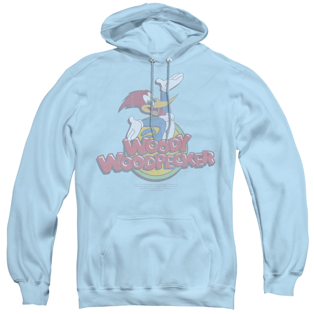 Woody Woodpecker Retro Fade Mens Hoodie Light Blue